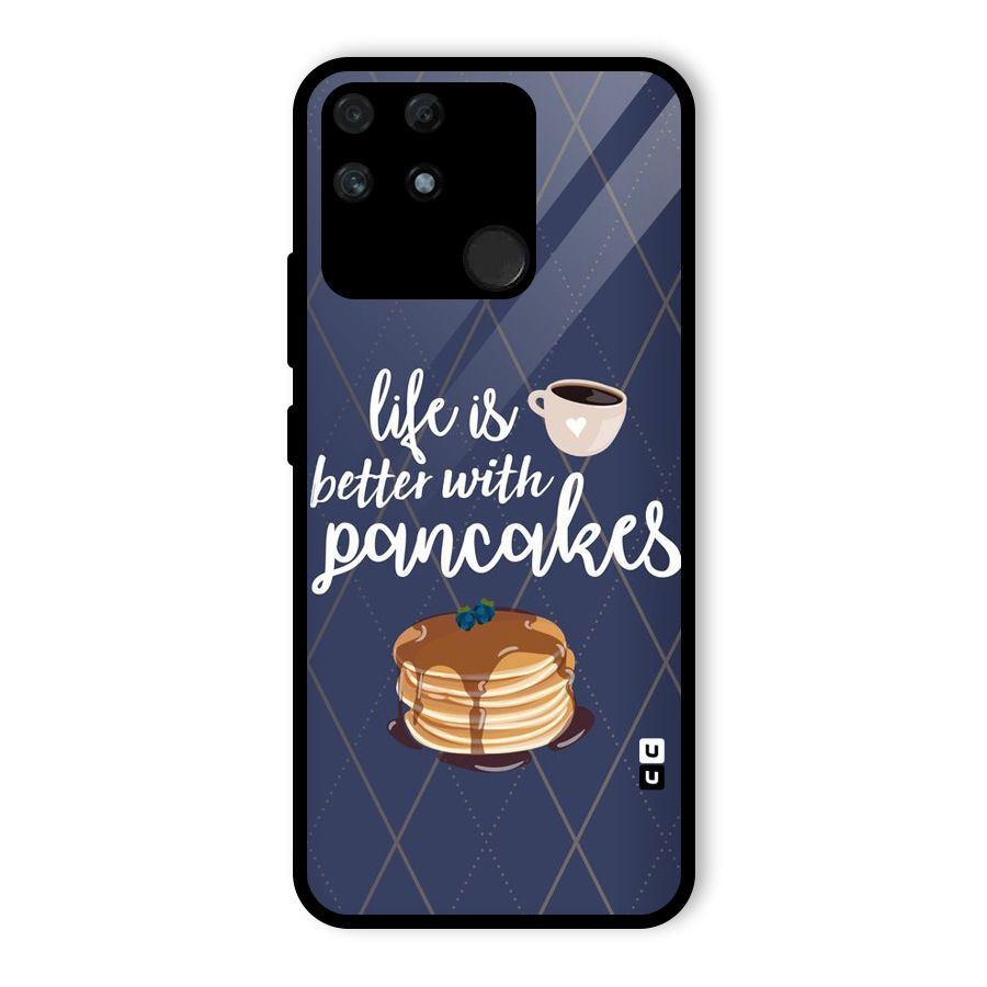 Pancake Life Glass Back Case for Realme Narzo 50A