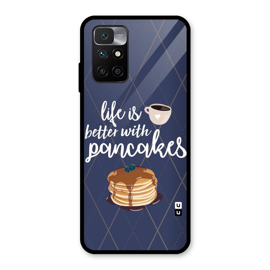 Pancake Life Glass Back Case for Redmi 10 Prime