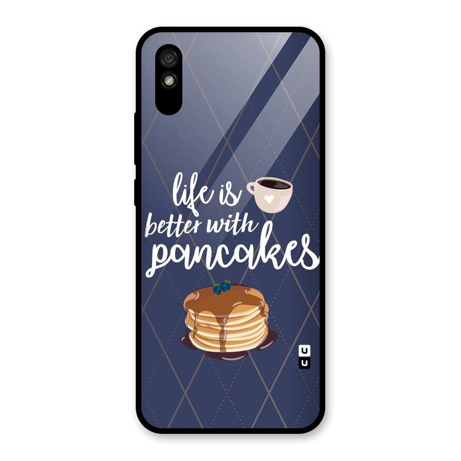 Pancake Life Glass Back Case for Redmi 9A