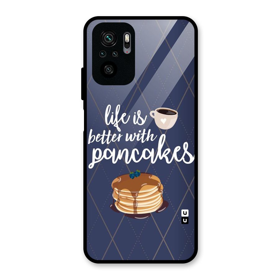 Pancake Life Glass Back Case for Redmi Note 10S