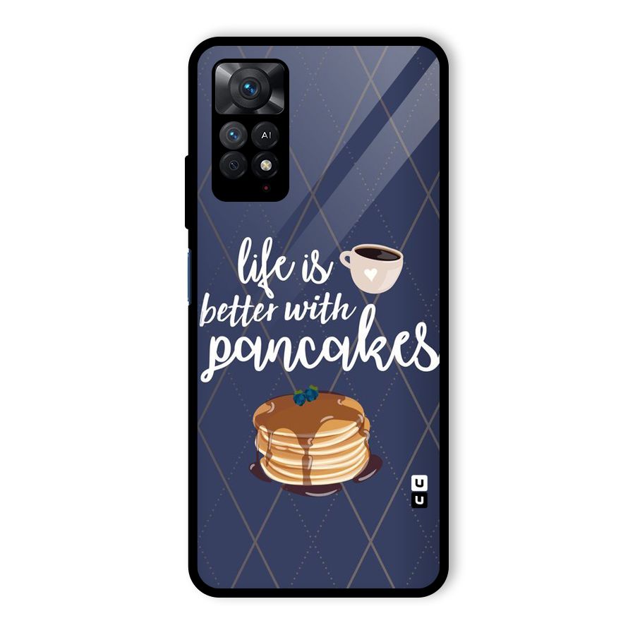 Pancake Life Glass Back Case for Redmi Note 11 Pro