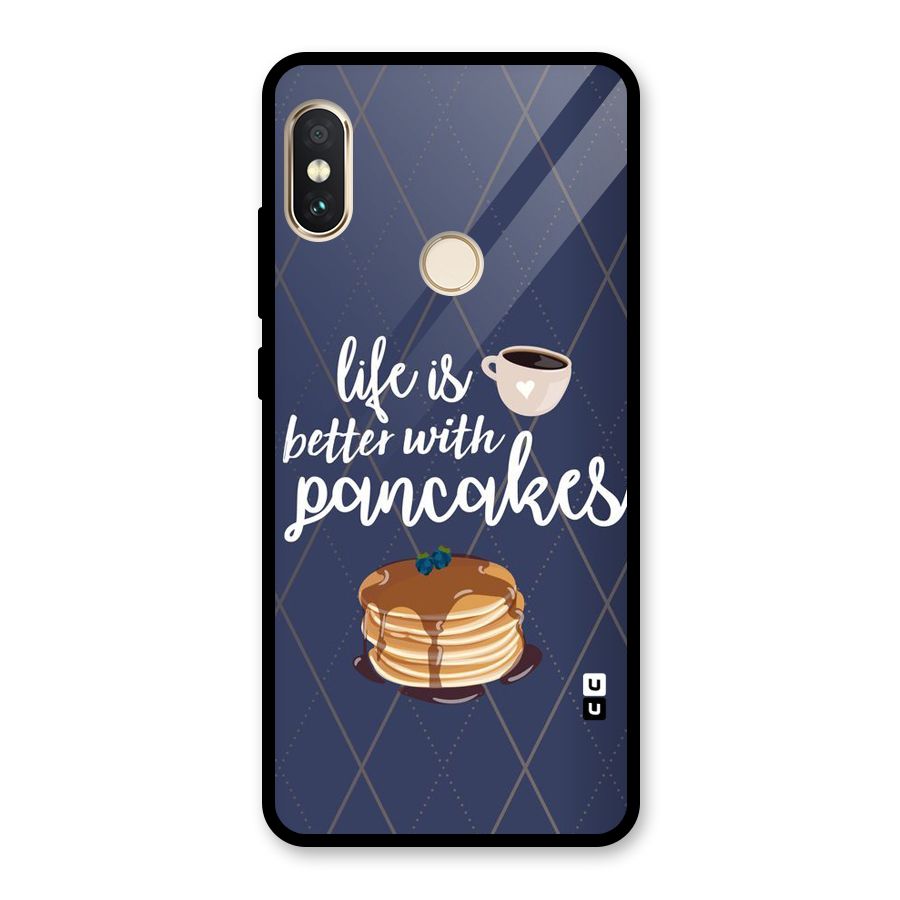 Pancake Life Glass Back Case for Redmi Note 5 Pro