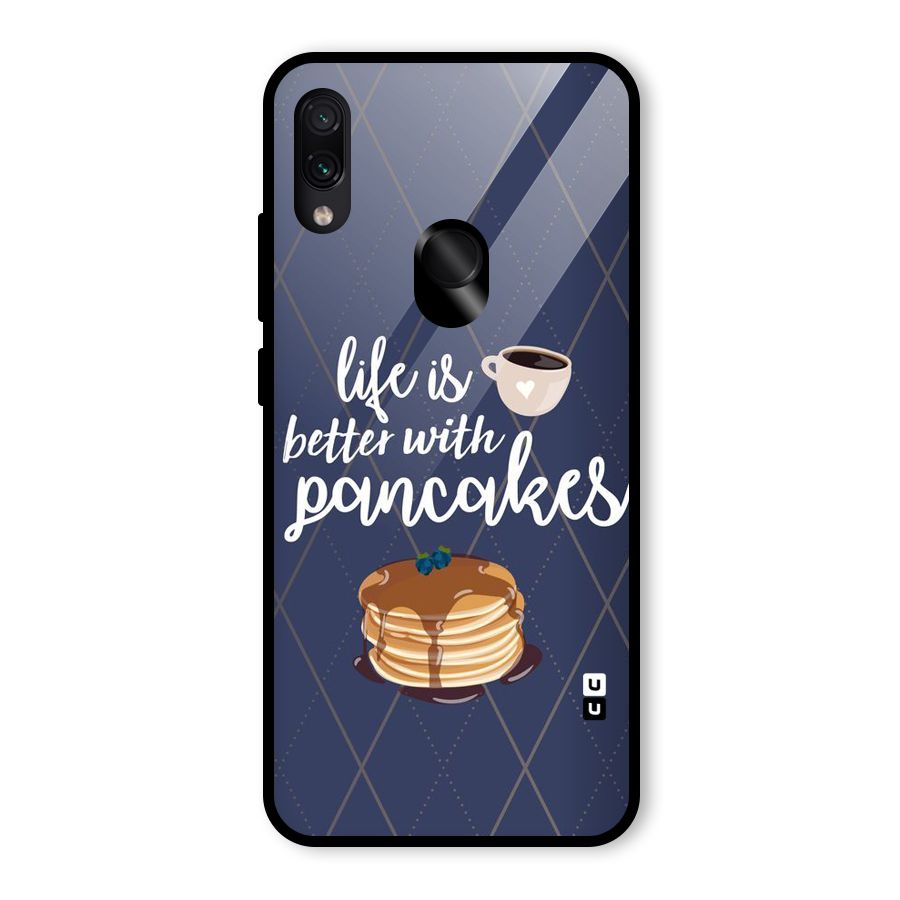 Pancake Life Glass Back Case for Redmi Note 7 Pro