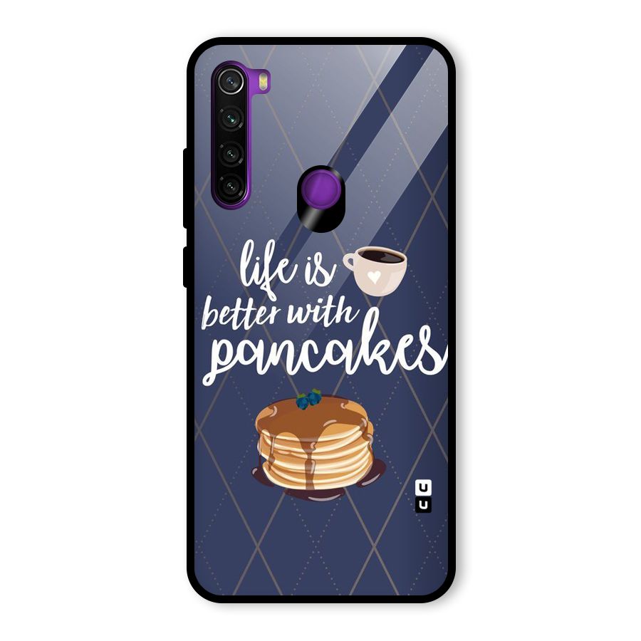 Pancake Life Glass Back Case for Redmi Note 8