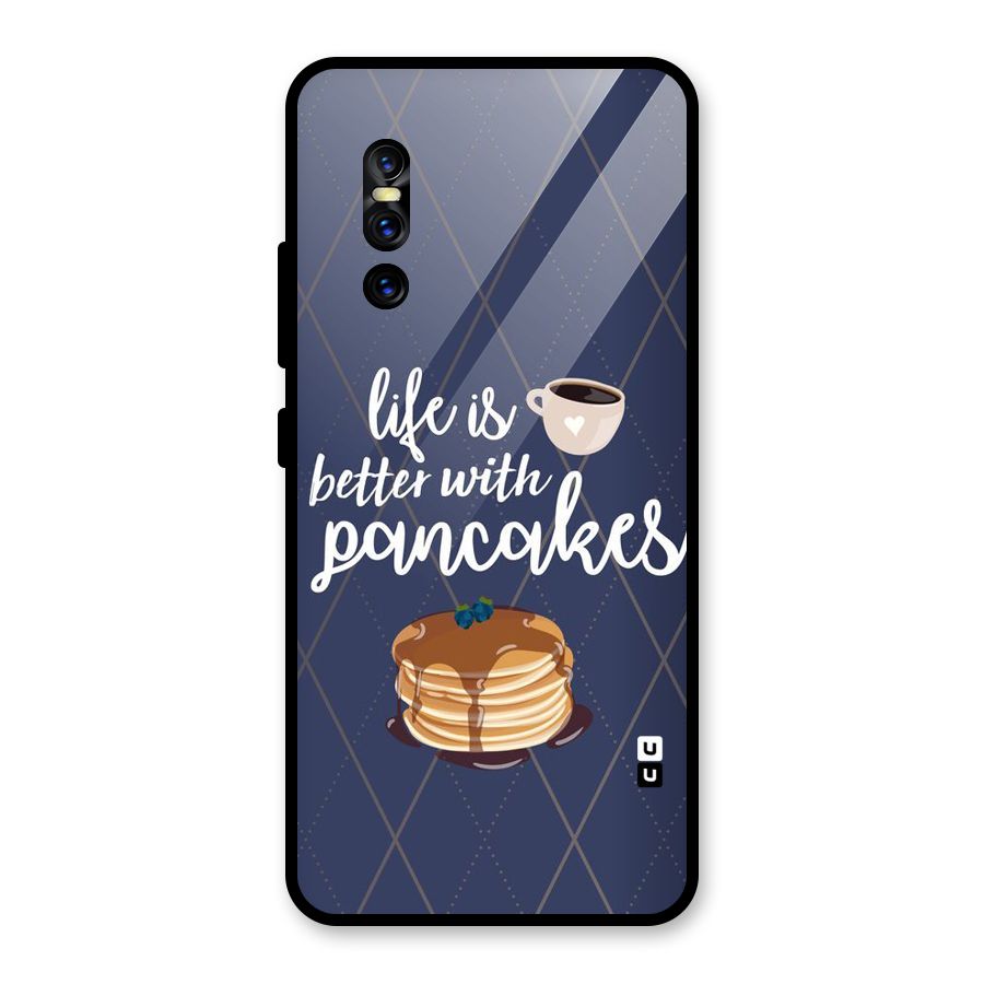 Pancake Life Glass Back Case for Vivo V15 Pro