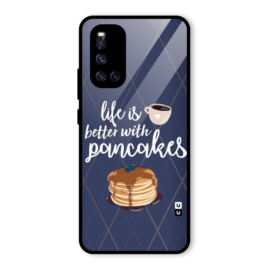 Pancake Life Glass Back Case for Vivo V19