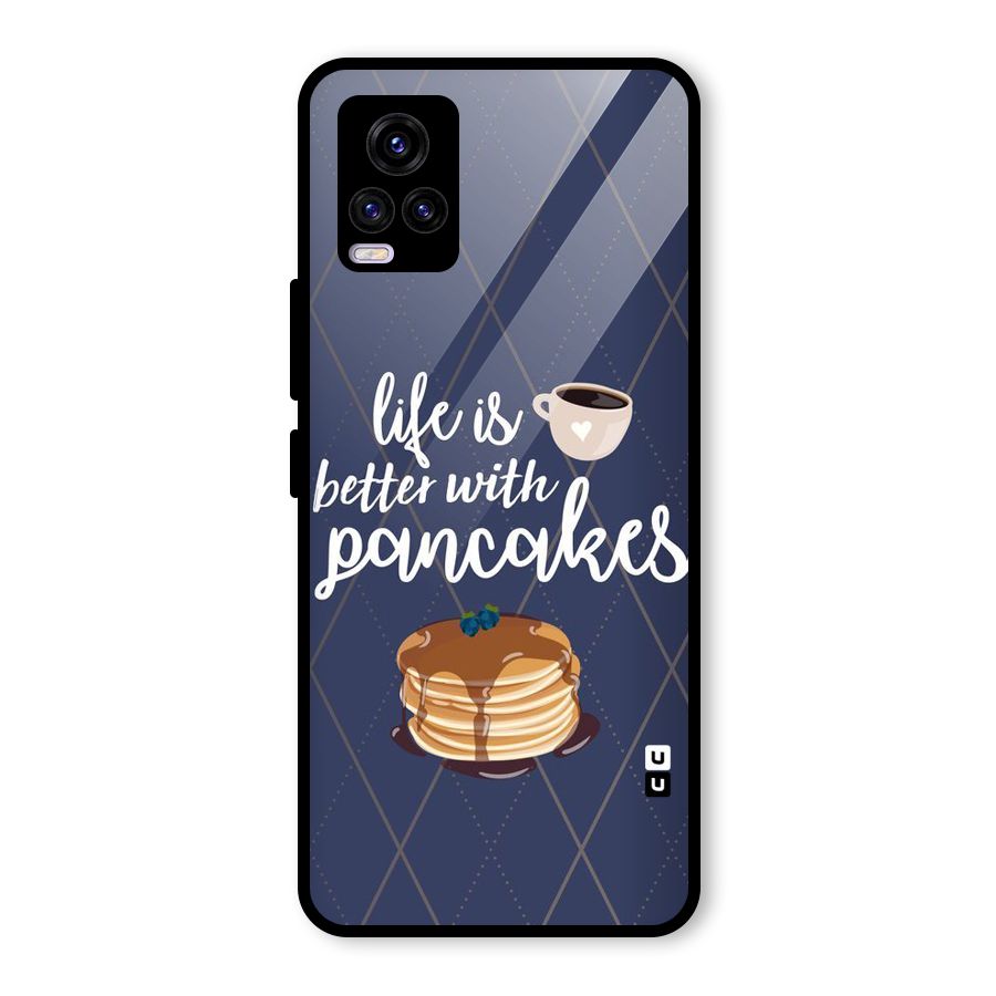 Pancake Life Glass Back Case for Vivo V20