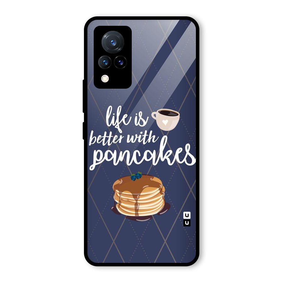 Pancake Life Glass Back Case for Vivo V21 5G