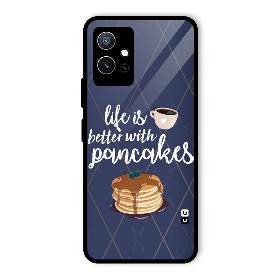 Pancake Life Glass Back Case for Vivo Y75 5G
