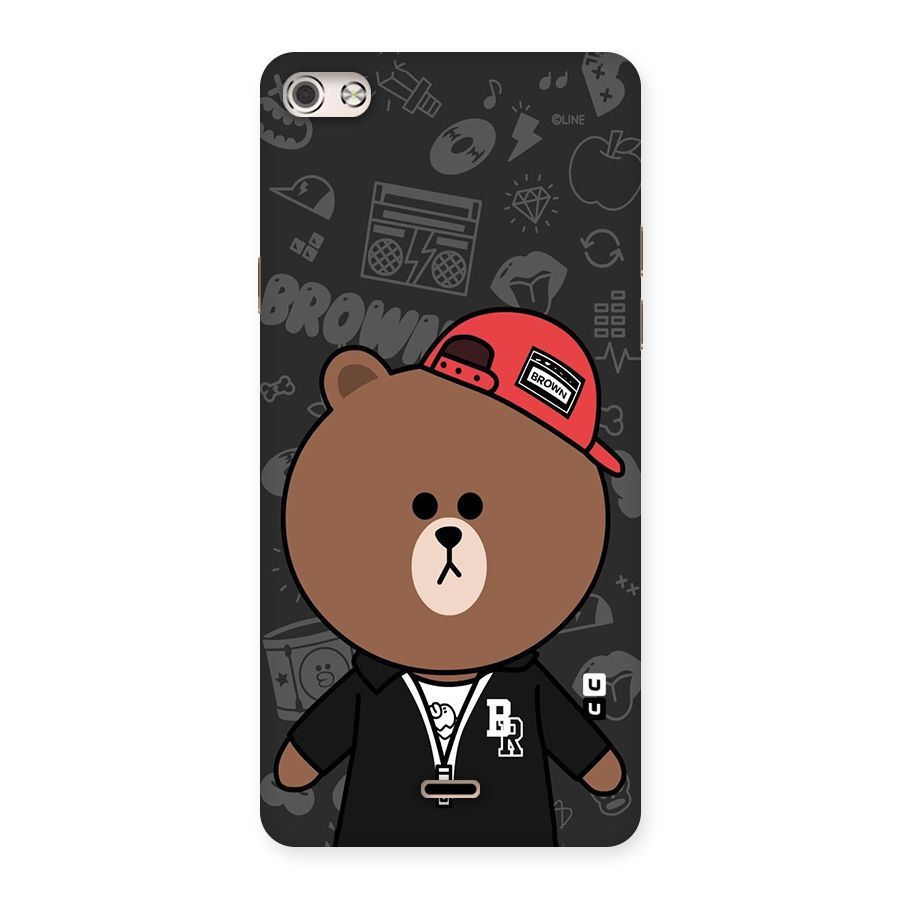 Panda Brown Back Case for Micromax Canvas Silver 5