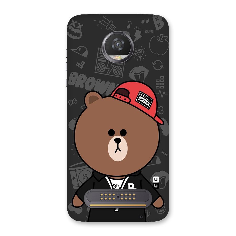 Panda Brown Back Case for Moto Z2 Play