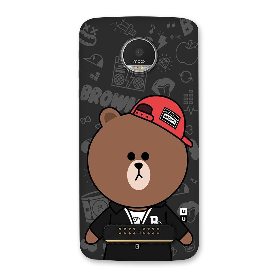 Panda Brown Back Case for Moto Z Play
