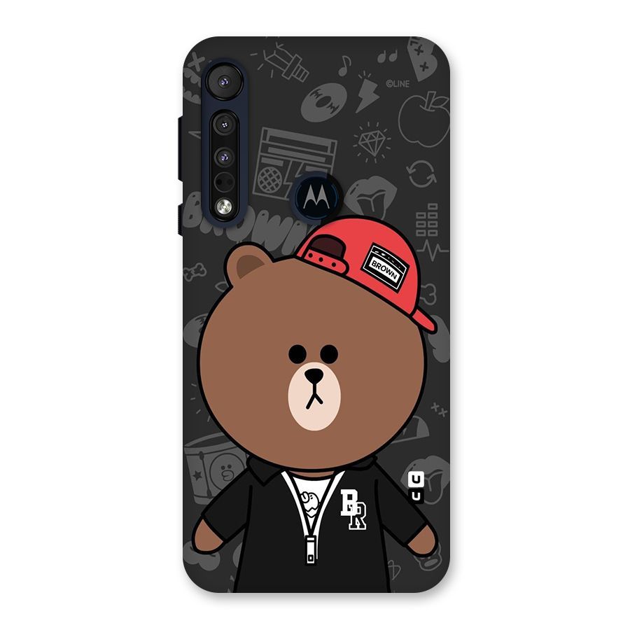 Panda Brown Back Case for Motorola One Macro