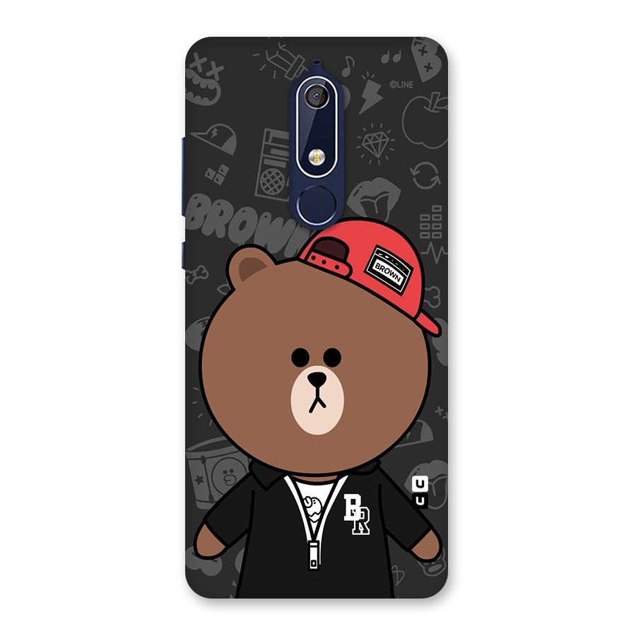 Panda Brown Back Case for Nokia 5.1