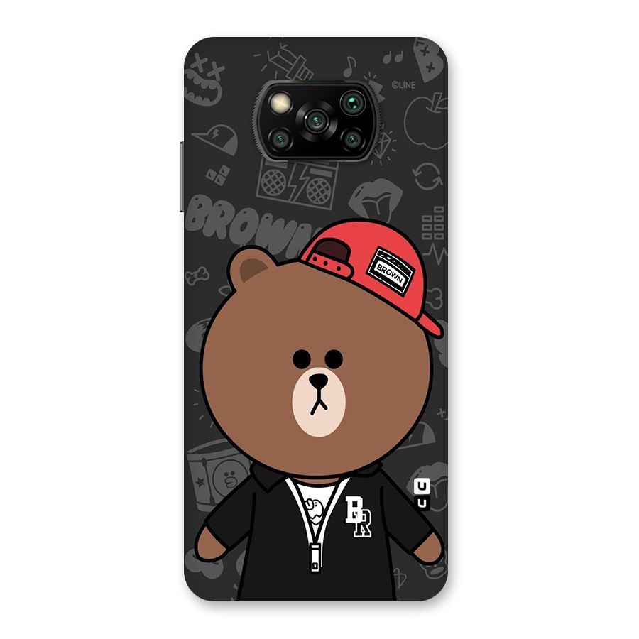Panda Brown Back Case for Poco X3