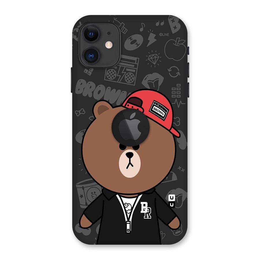 Panda Brown Back Case for iPhone 11 Logo Cut