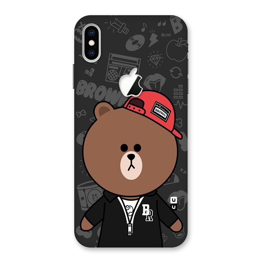 Panda Brown Back Case for iPhone XS Max Apple Cut