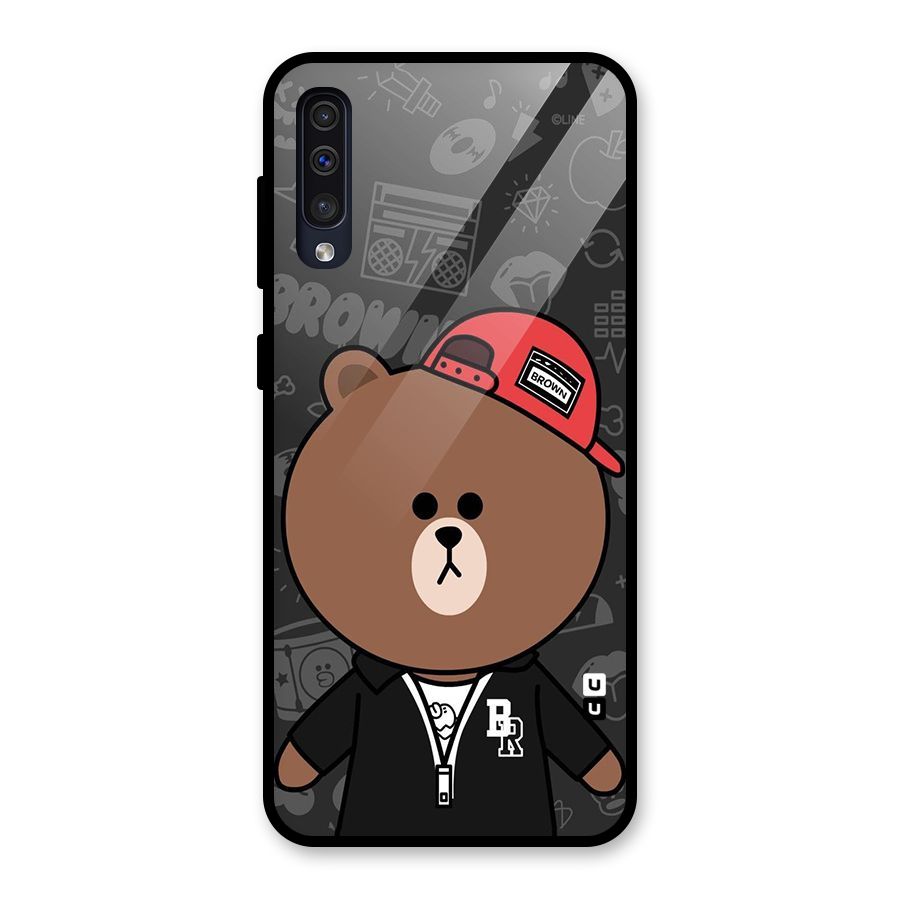 Panda Brown Glass Back Case for Galaxy A30s