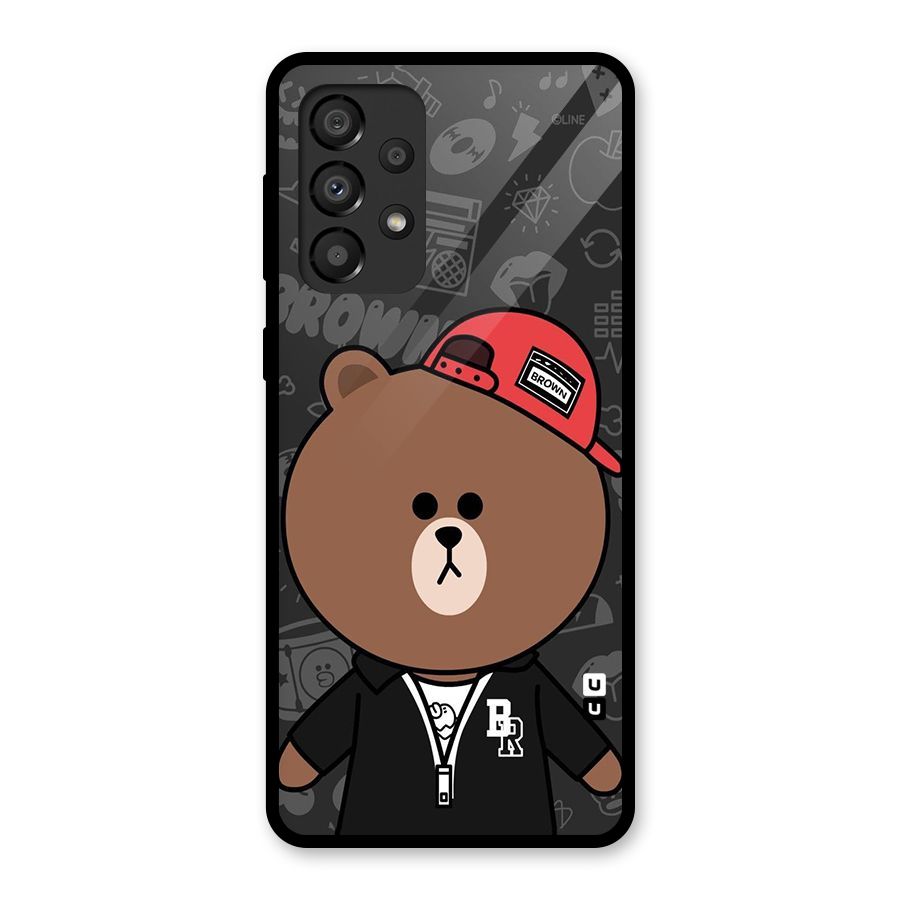 Panda Brown Glass Back Case for Galaxy A33 5G