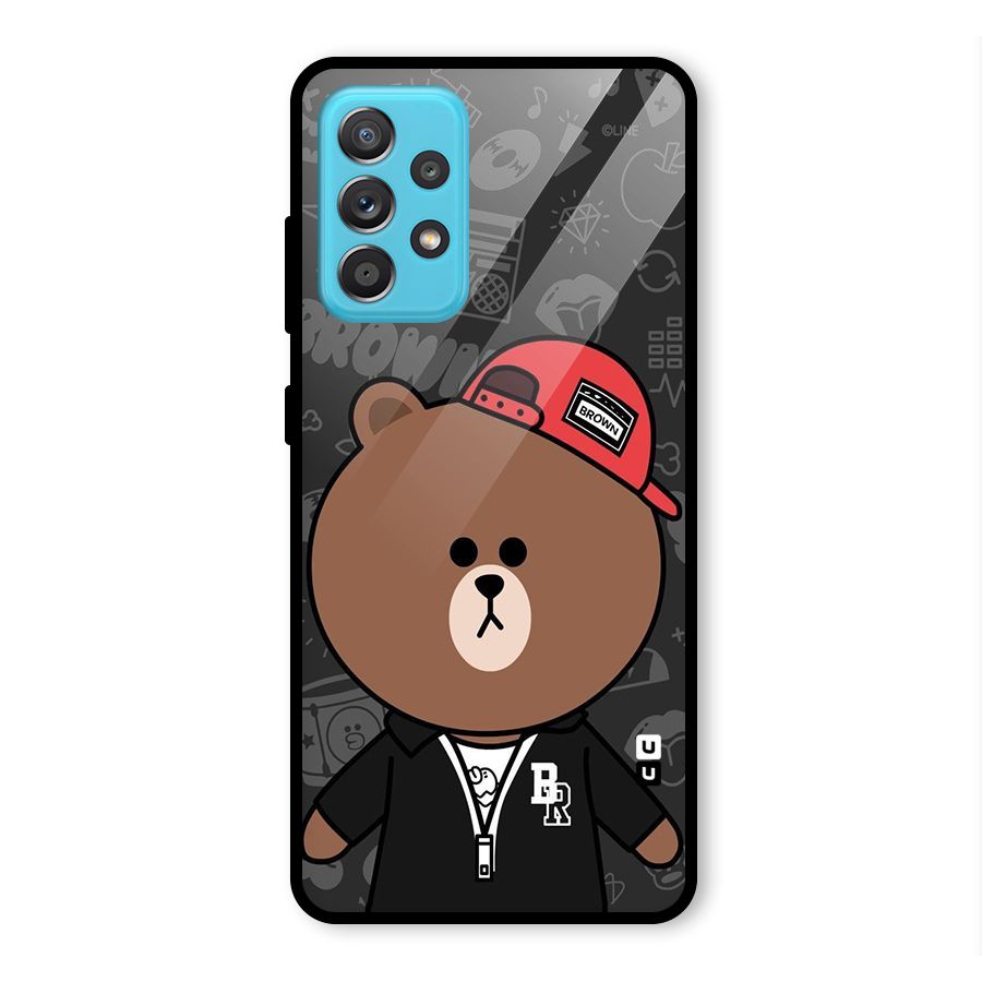 Panda Brown Glass Back Case for Galaxy A52s 5G