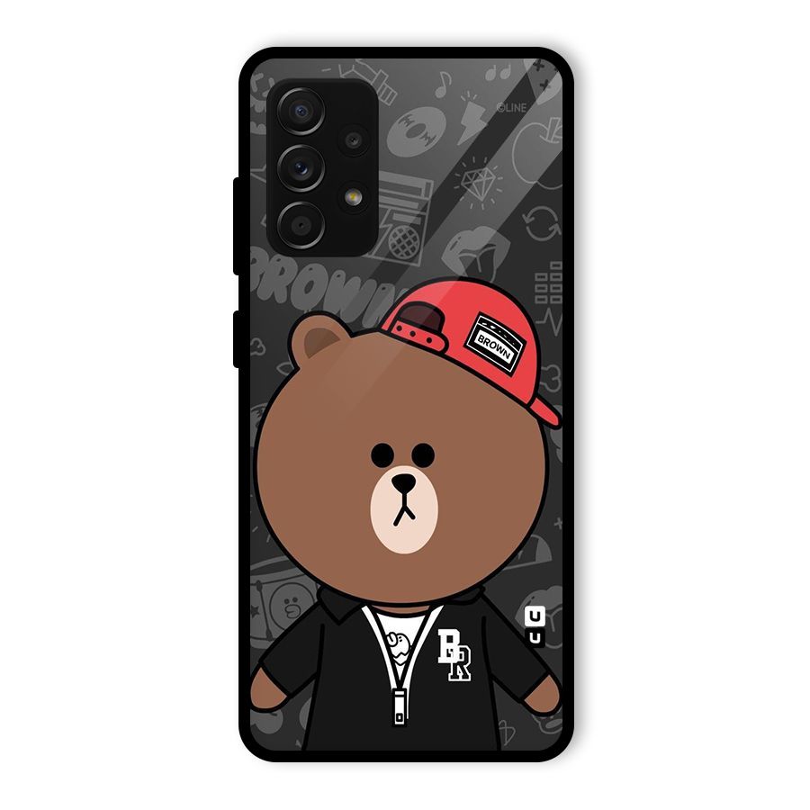 Panda Brown Glass Back Case for Galaxy A53 5G