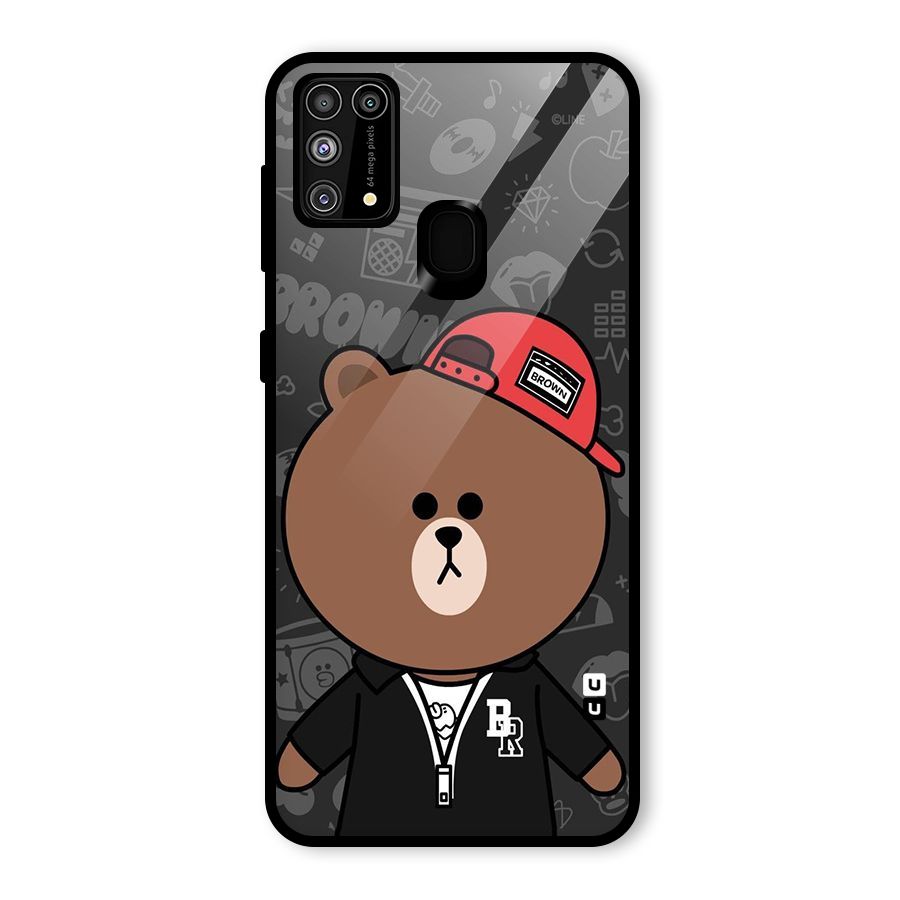 Panda Brown Glass Back Case for Galaxy F41