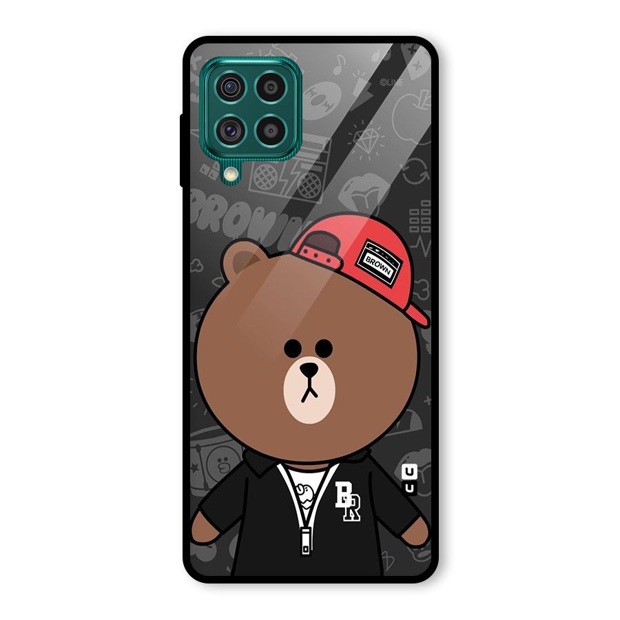 Panda Brown Glass Back Case for Galaxy F62