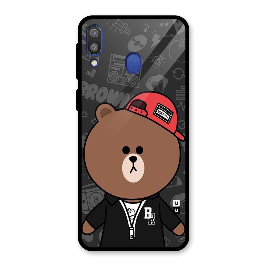 Panda Brown Glass Back Case for Galaxy M20