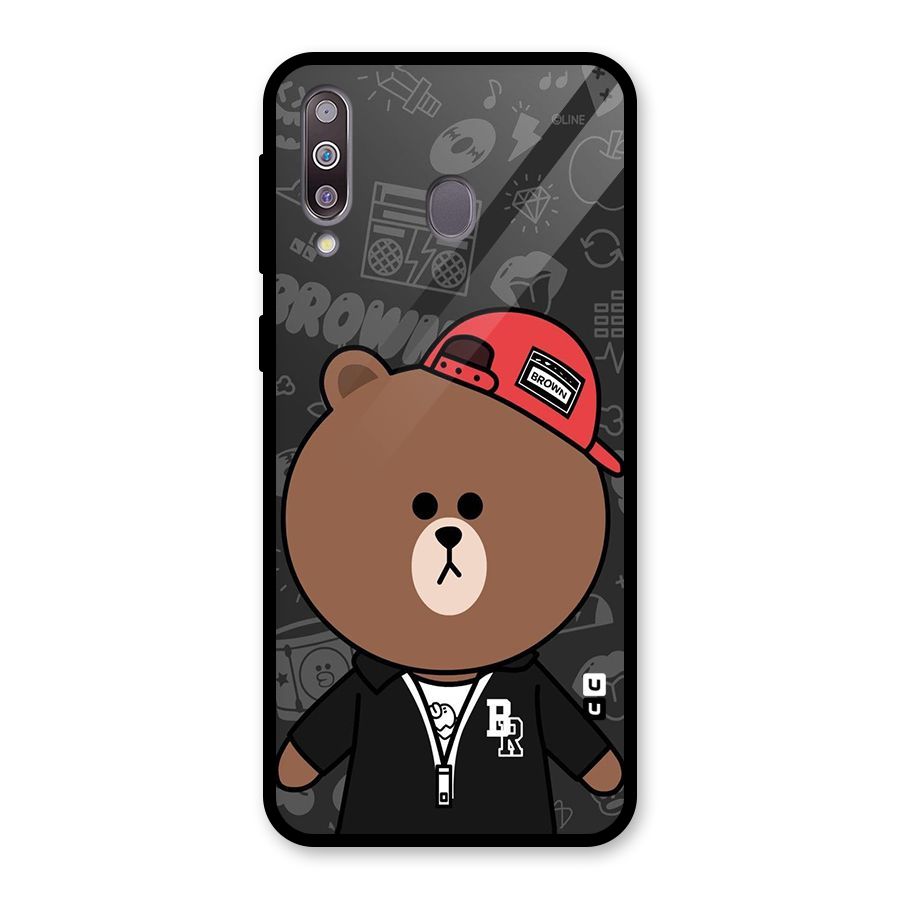 Panda Brown Glass Back Case for Galaxy M30