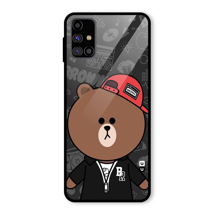 Panda Brown Glass Back Case for Galaxy M31s