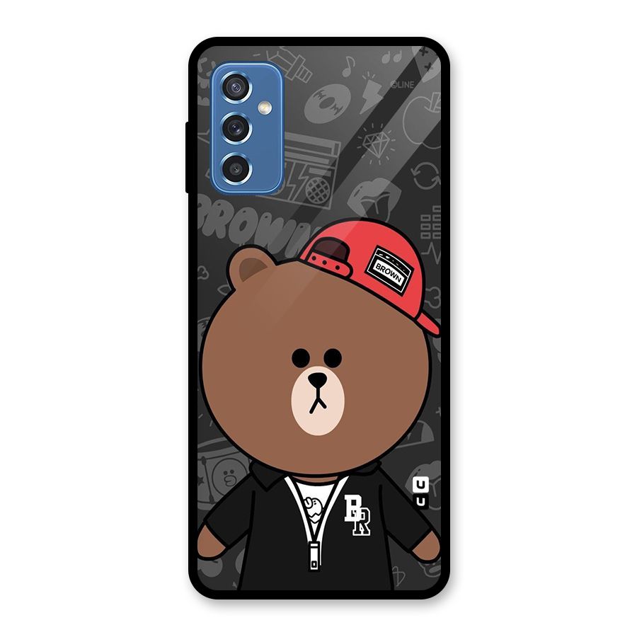 Panda Brown Glass Back Case for Galaxy M52 5G