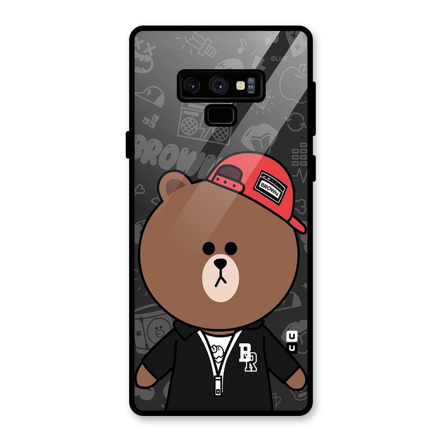 Panda Brown Glass Back Case for Galaxy Note 9