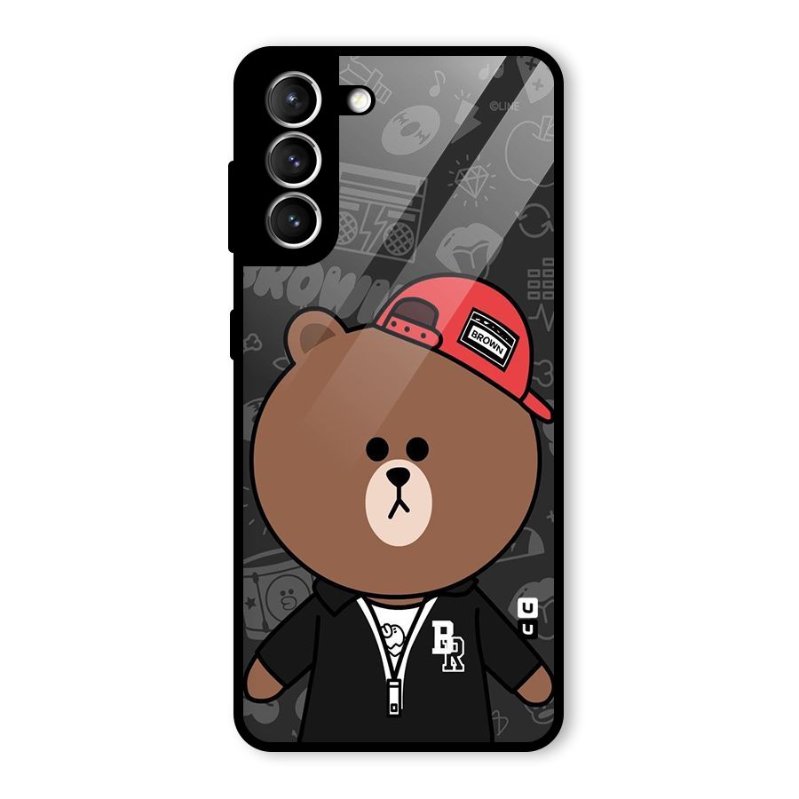 Panda Brown Glass Back Case for Galaxy S21 5G
