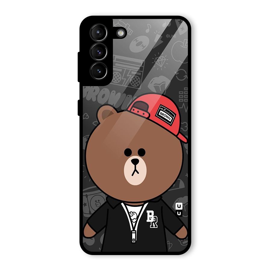 Panda Brown Glass Back Case for Galaxy S21 Plus