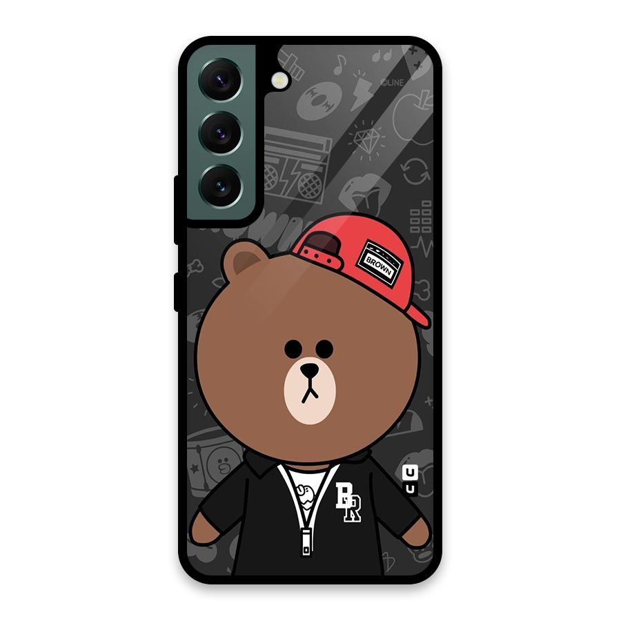 Panda Brown Glass Back Case for Galaxy S22 5G