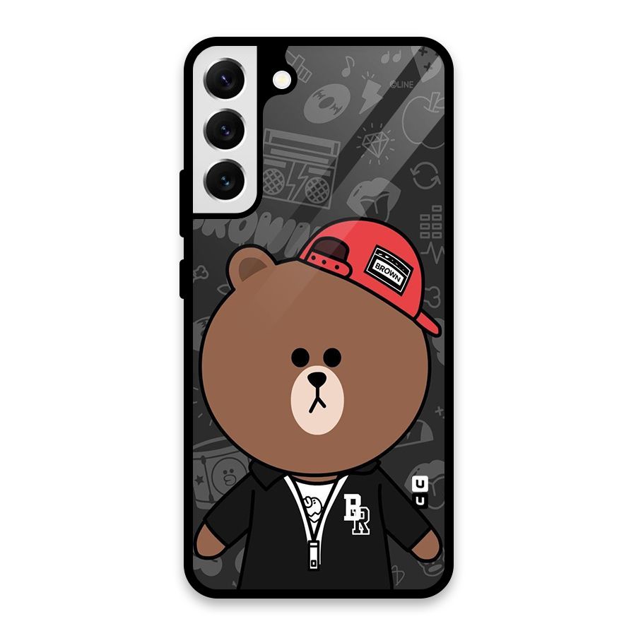 Panda Brown Glass Back Case for Galaxy S22 Plus 5G