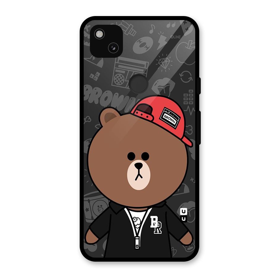 Panda Brown Glass Back Case for Google Pixel 4a