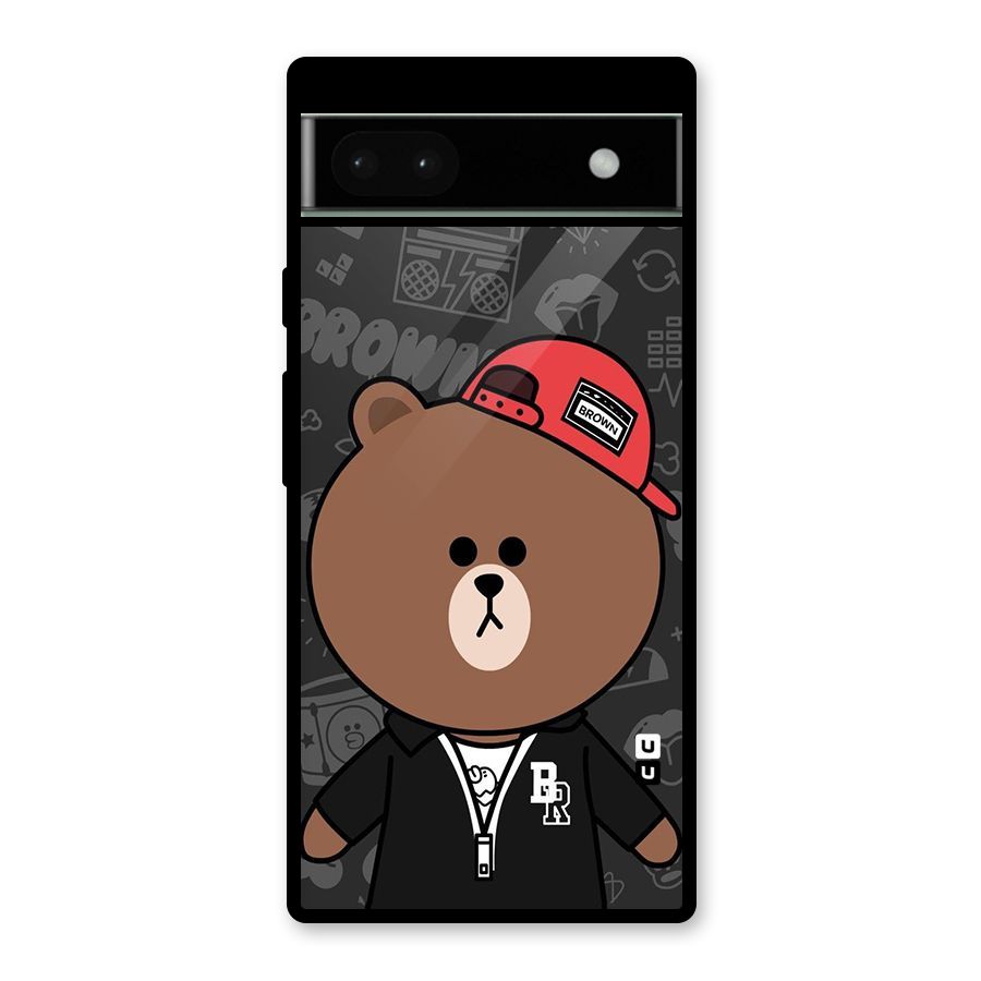 Panda Brown Glass Back Case for Google Pixel 6a