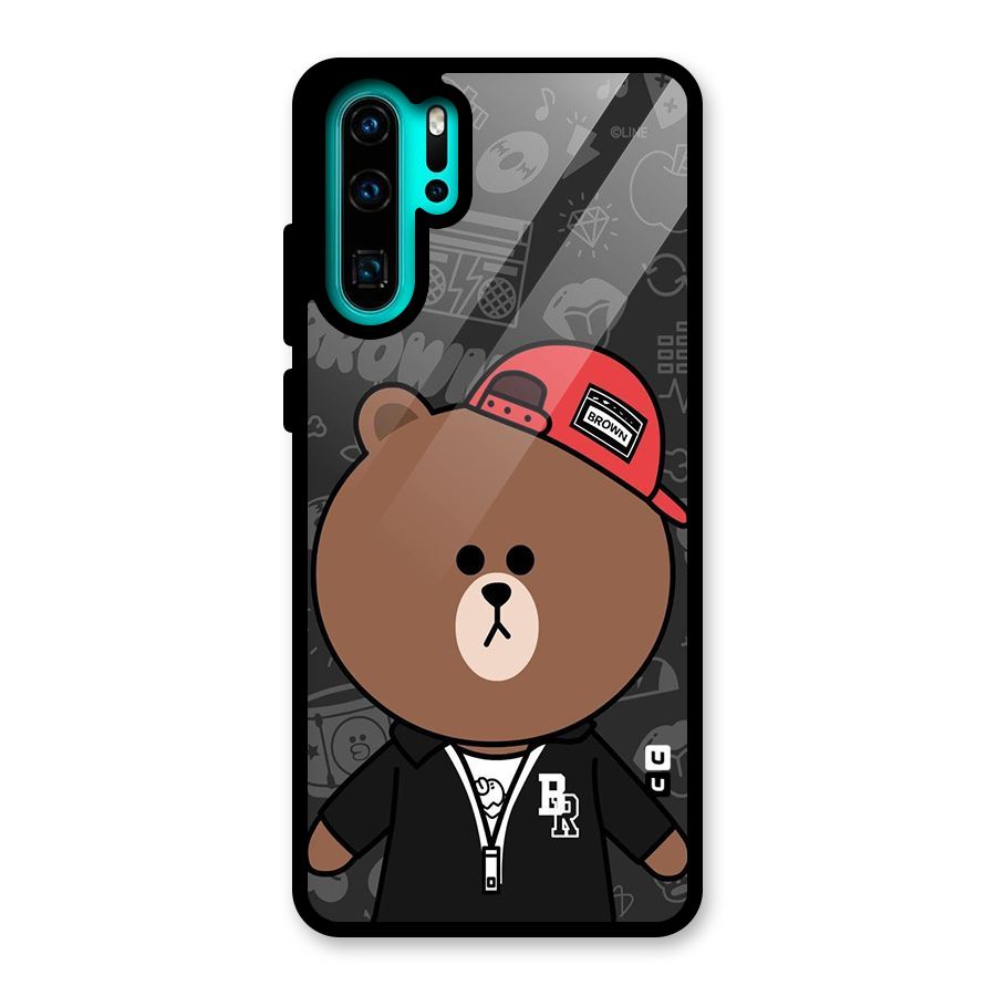Panda Brown Glass Back Case for Huawei P30 Pro