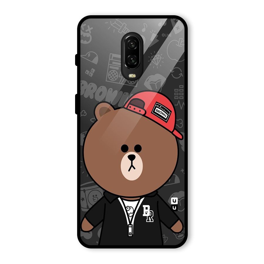 Panda Brown Glass Back Case for OnePlus 6T