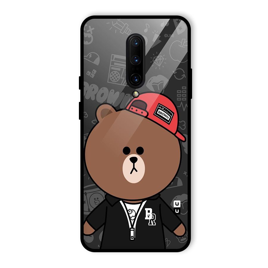 Panda Brown Glass Back Case for OnePlus 7 Pro