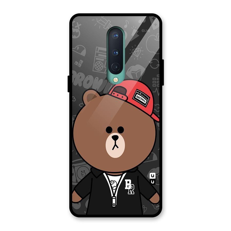 Panda Brown Glass Back Case for OnePlus 8