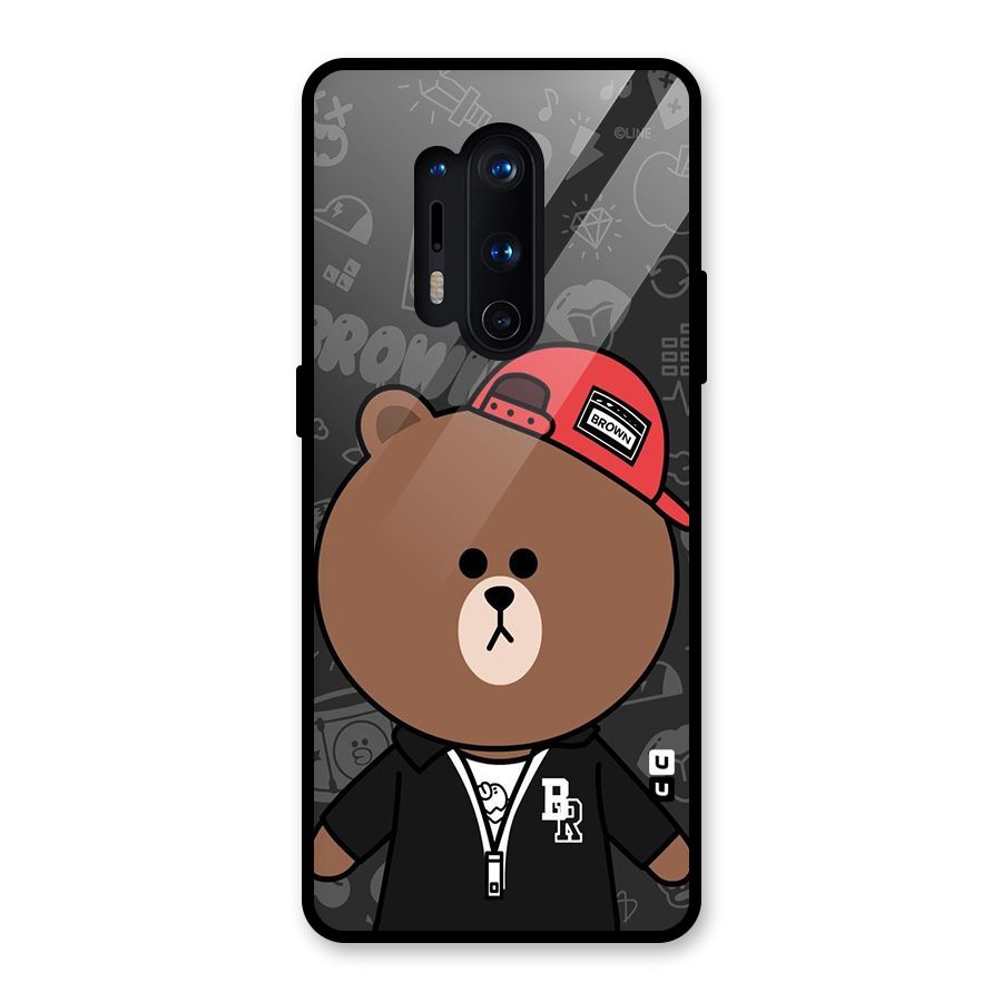 Panda Brown Glass Back Case for OnePlus 8 Pro