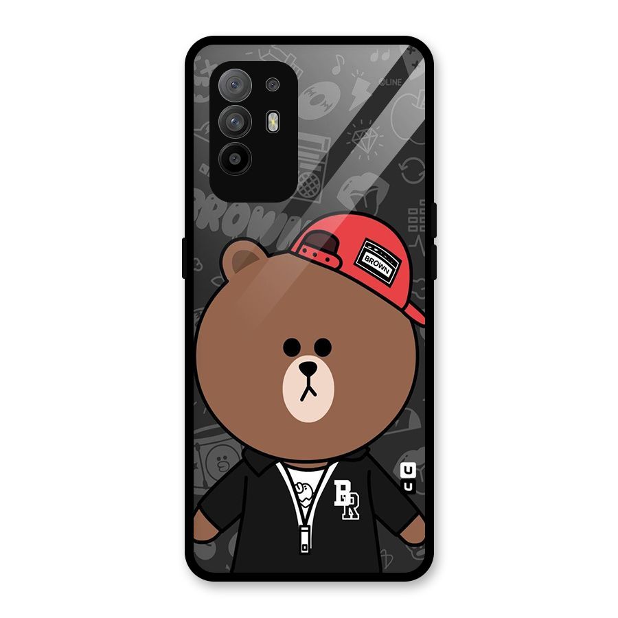 Panda Brown Glass Back Case for Oppo F19 Pro Plus 5G