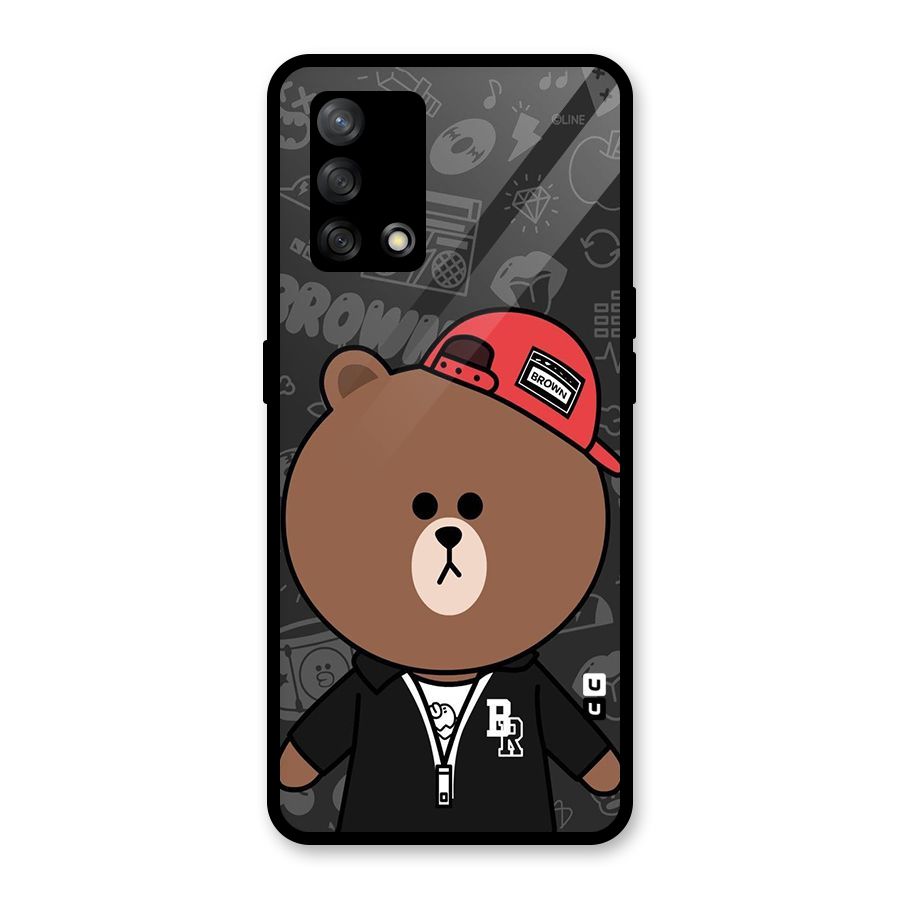 Panda Brown Glass Back Case for Oppo F19s