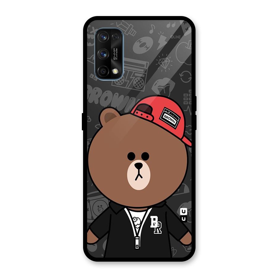 Panda Brown Glass Back Case for Realme 7 Pro