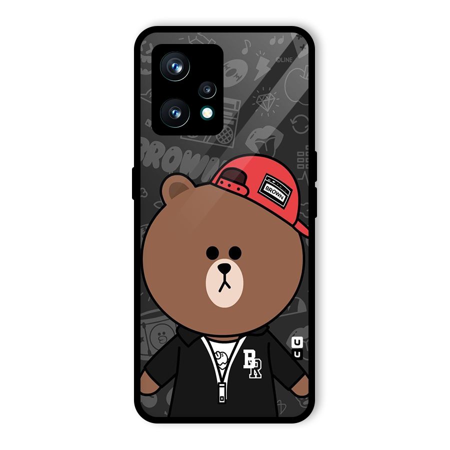 Panda Brown Glass Back Case for Realme 9 Pro Plus 5G