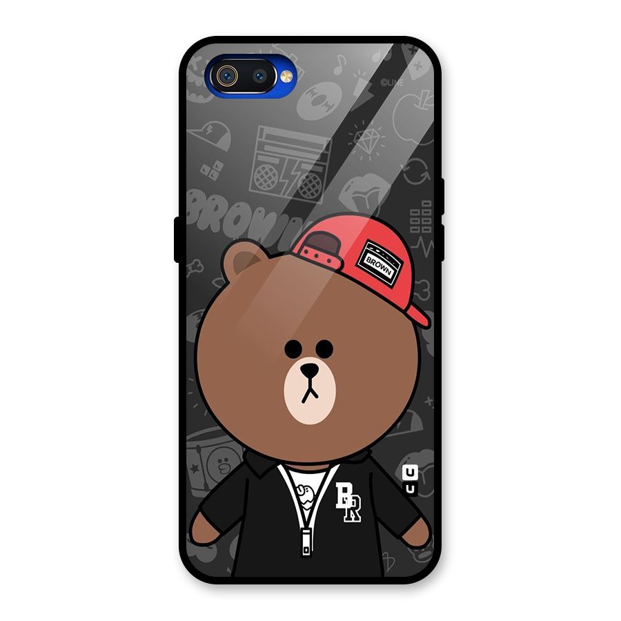 Panda Brown Glass Back Case for Realme C2