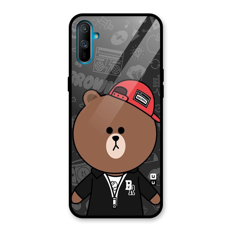 Panda Brown Glass Back Case for Realme C3