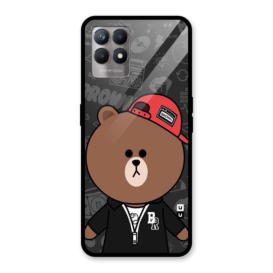 Panda Brown Glass Back Case for Realme Narzo 50